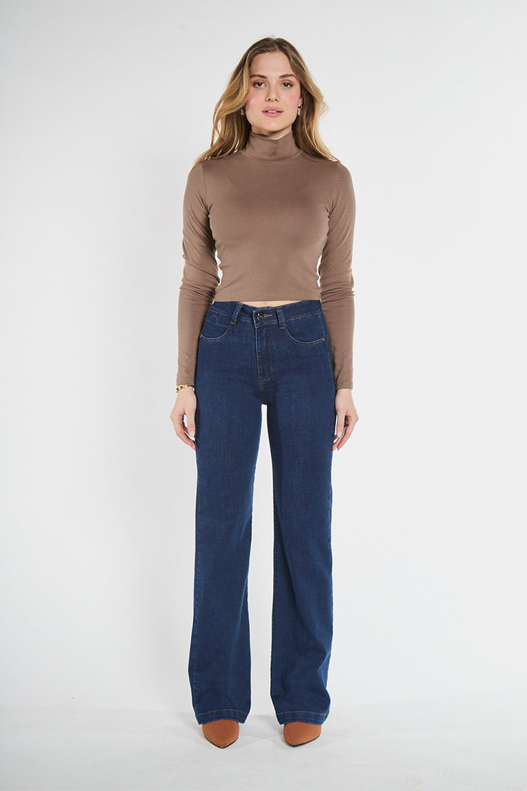 Jeans Tiro Alto Recto